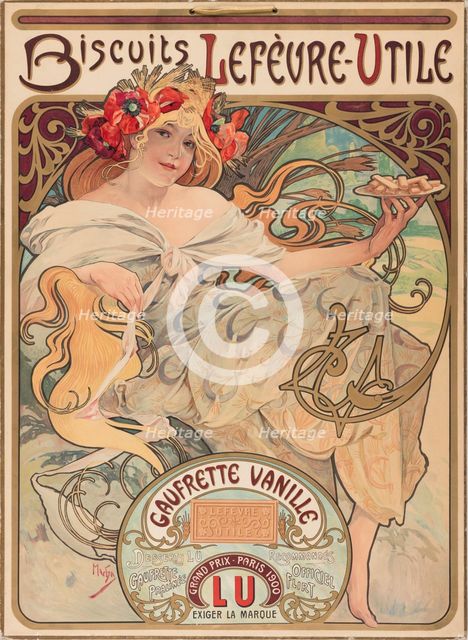 Biscuits Lefevre-Utile, c1900. Creator: Mucha, Alfons Marie (1860-1939).