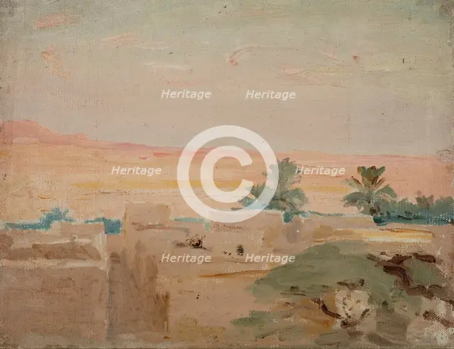 Biskra-Desert (Evening), 1909. Creator: Jan Ciaglinski.