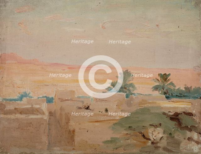 Biskra-Desert (Evening), 1909. Creator: Jan Ciaglinski.