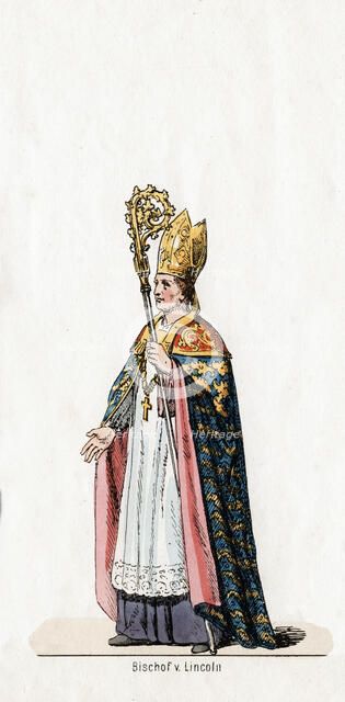 Bishop of Lincoln, costume design for Shakespeare's play, Henry VIII, 19th century. Artist: Unknown