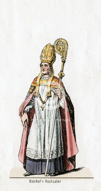 Bishop of Rochester, costume design for Shakespeare's play, Henry VIII, 19th century. Artist: Unknown