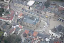 Bishop Auckland Town Hall and Market Place, County Durham, 2016. Creator: Matthew Oakey