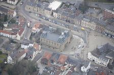 Bishop Auckland Town Hall and Market Place, County Durham, 2016. Creator: Matthew Oakey