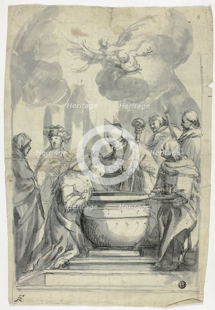 Bishop Annointing Female Saint, n.d. Creator: Unknown.