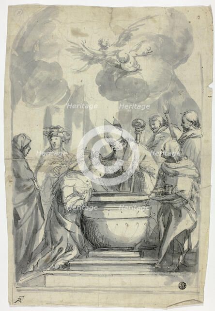 Bishop Annointing Female Saint, n.d. Creator: Unknown.