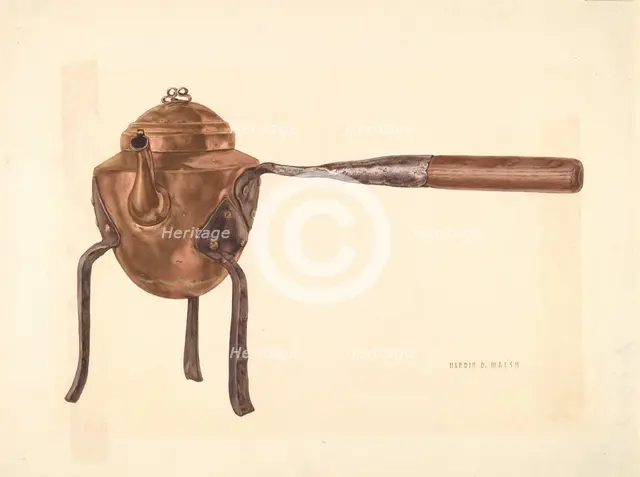 Bishop Hill: Coffee Pot, c. 1938. Creator: Hardin Walsh.