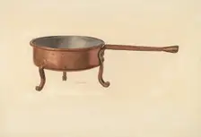 Bishop Hill: Copper Skillet, c. 1938. Creator: Bisby Finley
