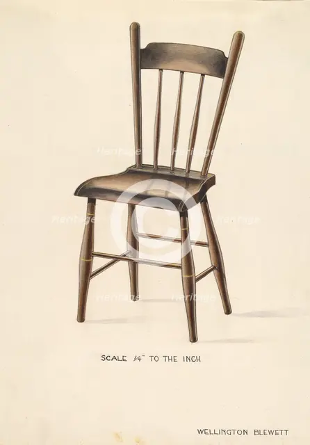 Bishop Hill: Chair, c. 1936. Creator: Wellington Blewett.
