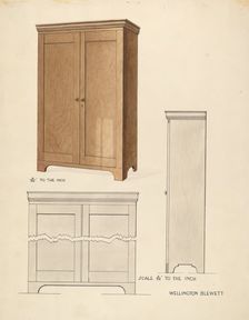 Bishop Hill: Cupboard, 1936. Creator: Wellington Blewett