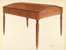 Bishop Hill: Accounting Desk, c. 1938. Creator: William Spiecker
