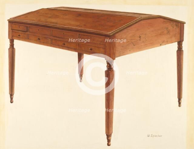 Bishop Hill: Accounting Desk, c. 1938. Creator: William Spiecker.