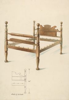 Bishop Hill: Bed, 1936. Creator: Alfred Koehn