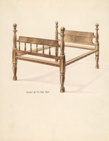 Bishop Hill: Bed, c. 1936. Creator: Wellington Blewett