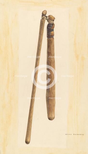 Bishop Hill: Flail, c. 1939. Creator: Archie Thompson.