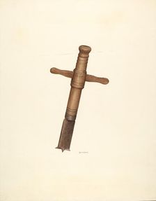 Bishop Hill: Old Colony Auger, c. 1938. Creator: H. Langden Brown