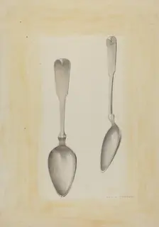 Bishop Hill: Large Silver Spoon, c. 1939. Creator: Archie Thompson