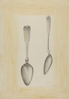 Bishop Hill: Large Silver Spoon, c. 1939. Creator: Archie Thompson