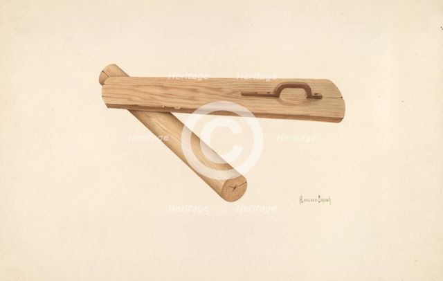 Bishop Hill: Mangler, c. 1939. Creator: H. Langden Brown.