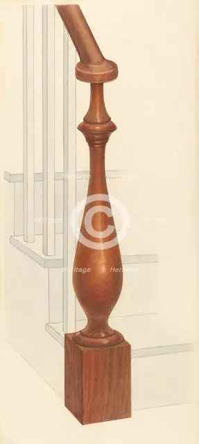 Bishop Hill: Newel Post, 1939. Creator: Archie Thompson.