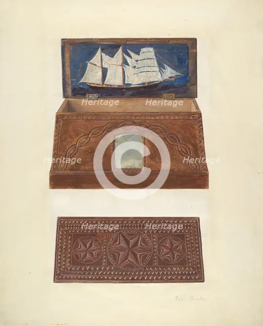 Bishop Hill: Salt Box, c. 1938. Creator: Adele Brooks.