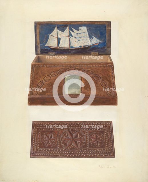 Bishop Hill: Salt Box, c. 1938. Creator: Adele Brooks.