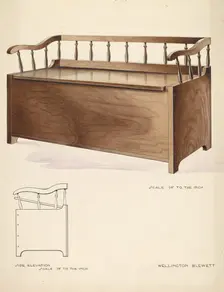 Bishop Hill: Settee and Chest, c. 1936. Creator: Wellington Blewett