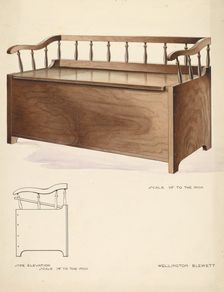 Bishop Hill: Settee and Chest, c. 1936. Creator: Wellington Blewett