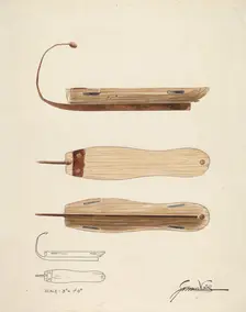 Bishop Hill: Skate, 1936. Creator: James Vail