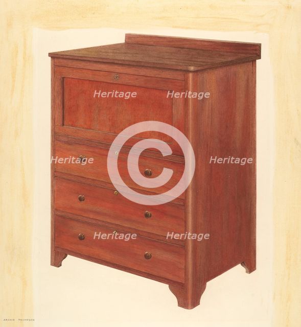 Bishop Hill Square Desk, 1939. Creator: Archie Thompson.