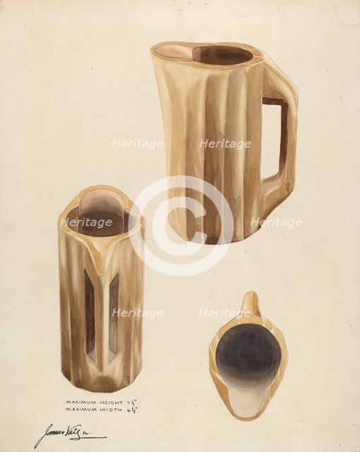 Bishop Hill: Pitcher, c. 1936. Creator: James Vail.