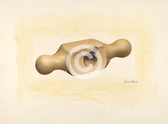 Bishop Hill: Wooden Screw Cutter, c. 1939. Creator: H. Langden Brown.