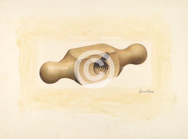 Bishop Hill: Wooden Screw Cutter, c. 1939. Creator: H. Langden Brown.