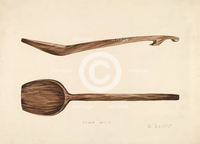 Bishop Hill: Wooden Spoon, c. 1936. Creator: Roberta Elvis.
