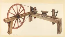 Bishop Hill: Woodturning Lathe, 1939. Creator: H. Langden Brown