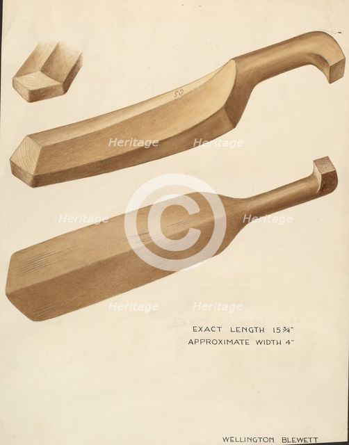 Bishop Hill: Washing Flail, c. 1936. Creator: Wellington Blewett.