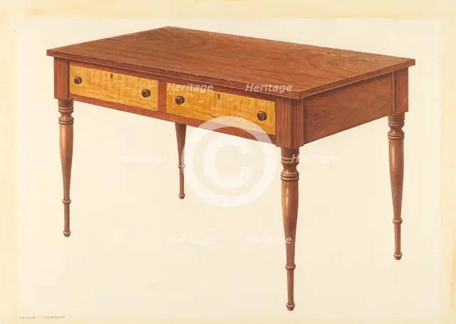 Bishop Hill: Tailor's Table, c. 1939. Creator: Archie Thompson.