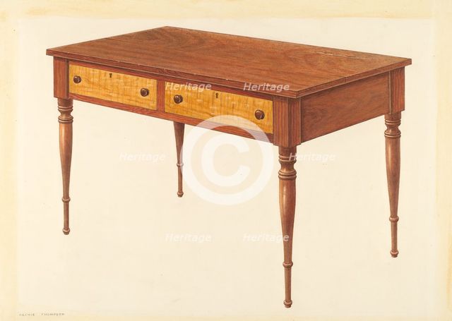 Bishop Hill: Tailor's Table, c. 1939. Creator: Archie Thompson.