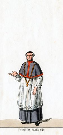 Bishop in house dress, costume design for Shakespeare's play, Henry VIII, 19th century