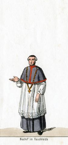 Bishop in house dress, costume design for Shakespeare's play, Henry VIII, 19th century