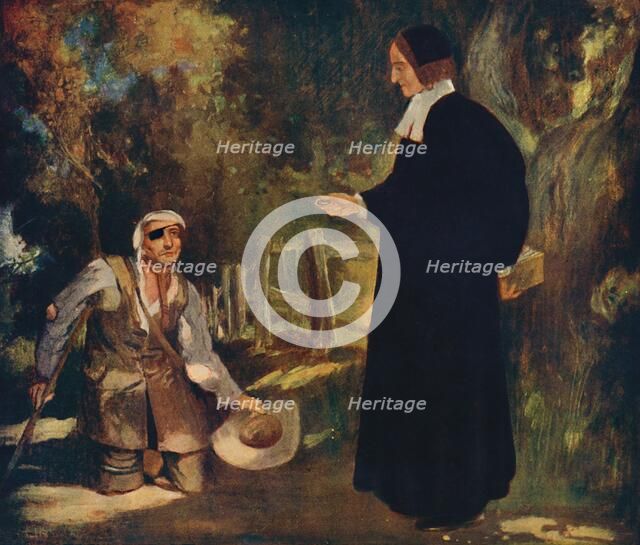 'Bishop Ken and a Beggar', 1912. Artist: Unknown.