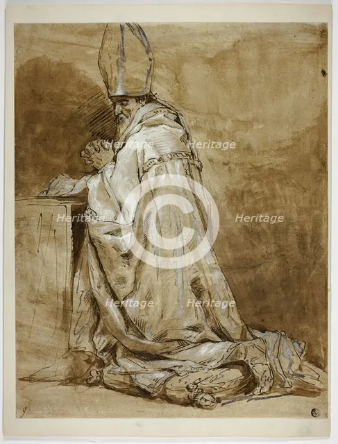 Bishop Kneeling in Prayer, n.d. Creator: Unknown.