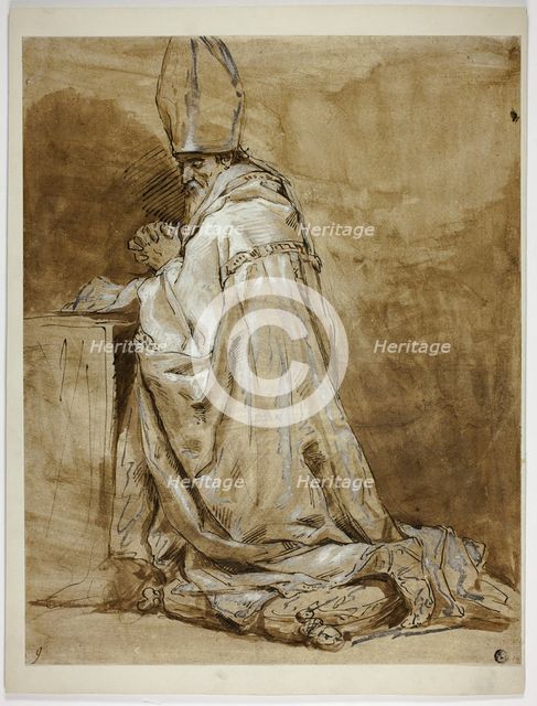 Bishop Kneeling in Prayer, n.d. Creator: Unknown.