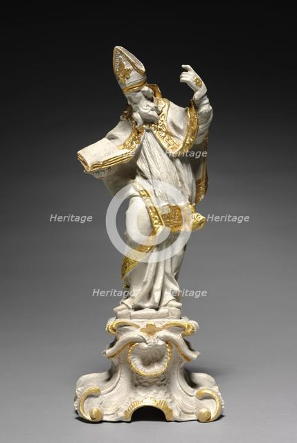 Bishop Saint Statuette Pair, c. 1740-1750. Creator: Ferdinand Tietz (Austrian, 1708-1777), attributed to.