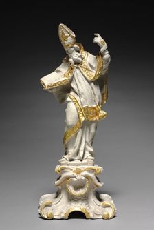 Bishop Saint Statuette Pair, c. 1740-1750. Creator: Ferdinand Tietz (Austrian, 1708-1777), attributed to