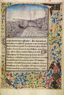 Bishop Theophilus Finding the Grave of Saint Anthony, about 1465-1470. Creators: Master of the Brussels Romuléon, Workshop of the Master of the Brussels Romuléon