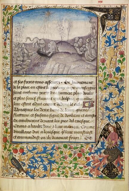 Bishop Theophilus Finding the Grave of Saint Anthony, about 1465-1470. Creators: Master of the Brussels Romuléon, Workshop of the Master of the Brussels Romuléon.