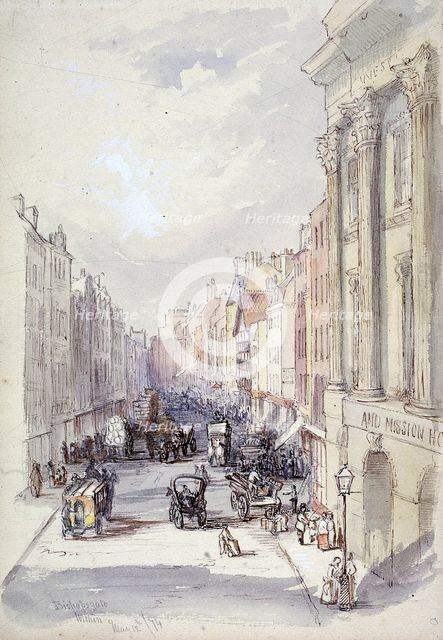 Bishopsgate, London, 1874. Artist: Anon