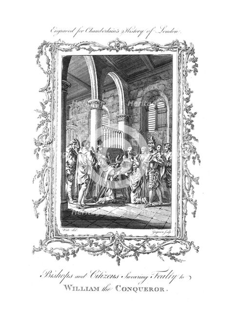'Bishops and Citizens Swearing Fealty to William the Conqueror.', (c1770).  Artist: Charles Grignion.