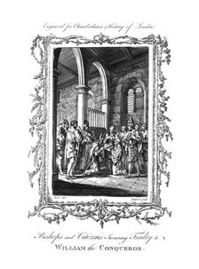 Bishops and Citizens Swearing Fealty to William the Conqueror. (c1770). Artist: Charles Grignion