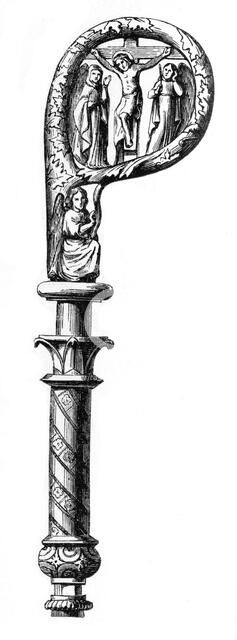 Bishop's crozier, Cathedral of Metz, 14th century, (1870). Artist: Unknown
